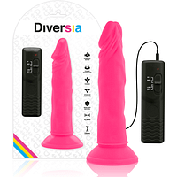 DIVERSIA - FLEXIBLE VIBRATING DILDO PINK 23 CM -O- 4.3 CM