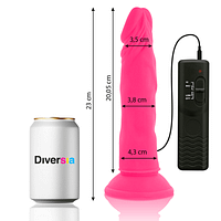 DIVERSIA - FLEXIBLE VIBRATING DILDO PINK 23 CM -O- 4.3 CM