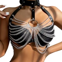 SUBBLIME - CHEST HARNESS WITH BIG RING CHAINS ONE SIZE