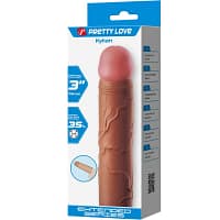 PRETTY LOVE - KYLIAN PENIS SLEEVE WITH 7.6 CM EXTENSION MULATTO