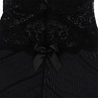 SUBBLIME - BABYDOLL TULLE FABRIC WITH LACE AND FLOWER DETAIL BLACK S/M
