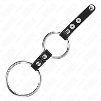 img_193255_260af3ffa475d91b20dba7303cb13291_1.png KINK - DOUBLE PENIS RING 3.8 CM TO 5 CM CONNECTED BY LEATHER