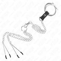 img_193468_71db534674f24df8f8c6f5bfac970782_1.png KINK - TRIPLE CHROME METAL PENIS RING 3.8 CM TO 5 CM WITH 26 CM METAL CHAIN AND NIPPLE CLAMPS MODEL 2
