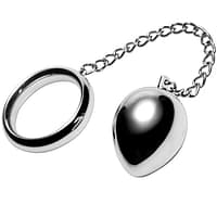 METAL HARD - COCK RING 45MM + CHAIN WITH METAL BALL