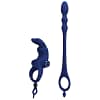 PRETTY LOVE - AYAD RABBIT VIBRATOR RING WITH PLUG BLUE