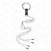 KINK - TRIPLE CHROME METAL PENIS RING 3 CM TO 4.5 CM WITH 26 CM METAL CHAIN AND NIPPLE CLIPS