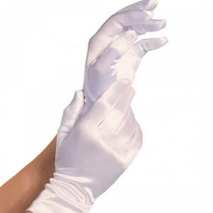 LEG AVENUE - SATIN GLOVES WHITE