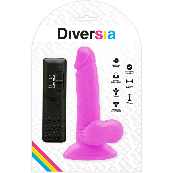 img_120160_30fc86dc4894dc6629e5319ab27c8043_1.png DIVERSIA - FLEXIBLE VIBRATING DILDO PURPLE 17 CM -O- 3.3 CM