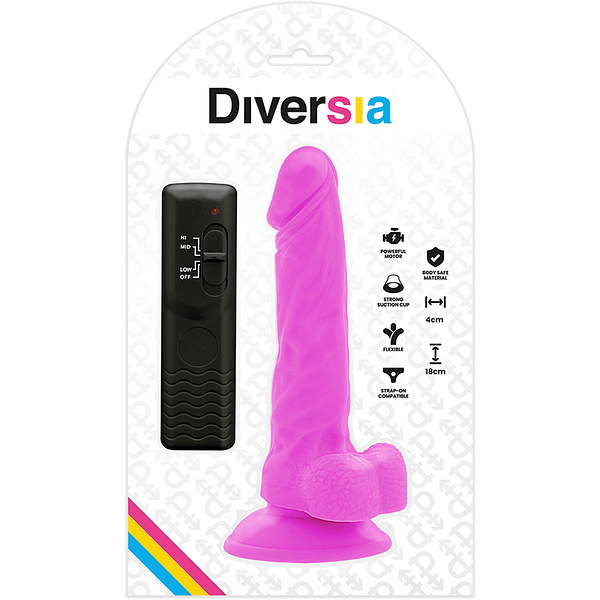 img_120165_98546541f6255171878132efcc8c88c7_1.png DIVERSIA - FLEXIBLE VIBRATING DILDO PURPLE 18 CM -O- 4 CM