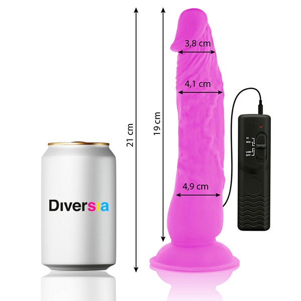 img_164213_594c49f5064d30bab8a7ea2e61687766_1.png DIVERSIA - FLEXIBLE VIBRATING DILDO PURPLE 21 CM -O- 4.9 CM