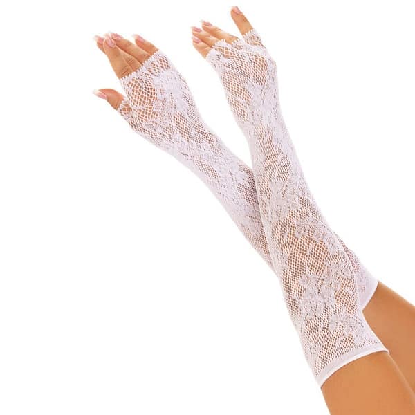 img_167847_a28c7df42d4593523c5eefd081356eef_1.jpg LEG AVENUE - FLORAL NETWORK FINGERLESS GLOVES WHITE