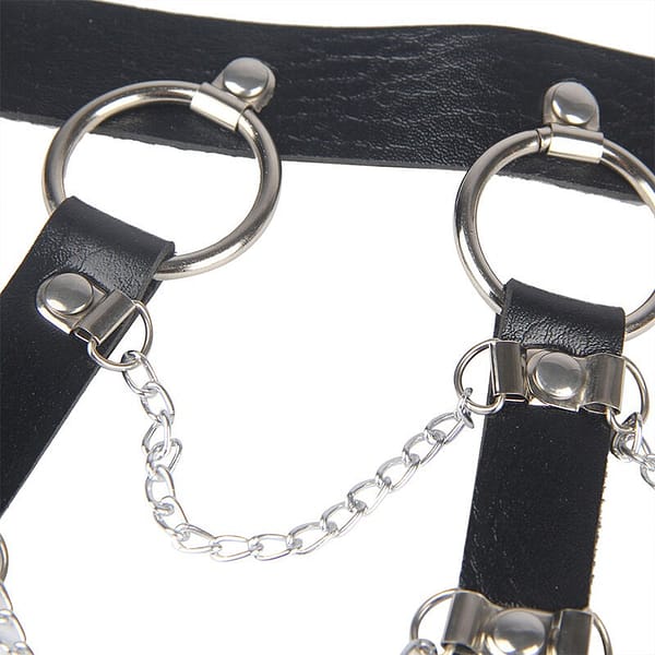 SUBBLIME - CHEST HARNESS LEATHER CHAINS BLACK ONE SIZE