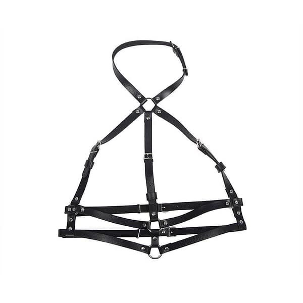 img_175167_504646fb470fbde88435257b77859d6b_1.jpg SUBBLIME - LEATHER RING CHEST HARNESS BLACK ONE SIZE