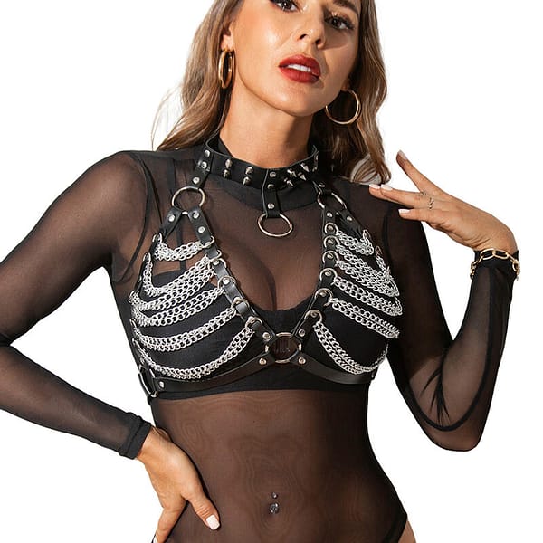 img_175249_e5d4df41d349e30613bd4b955d1fa385_1.jpg SUBBLIME - HARNESS BRA AND NECKLACE WITH CHAINS ONE SIZE