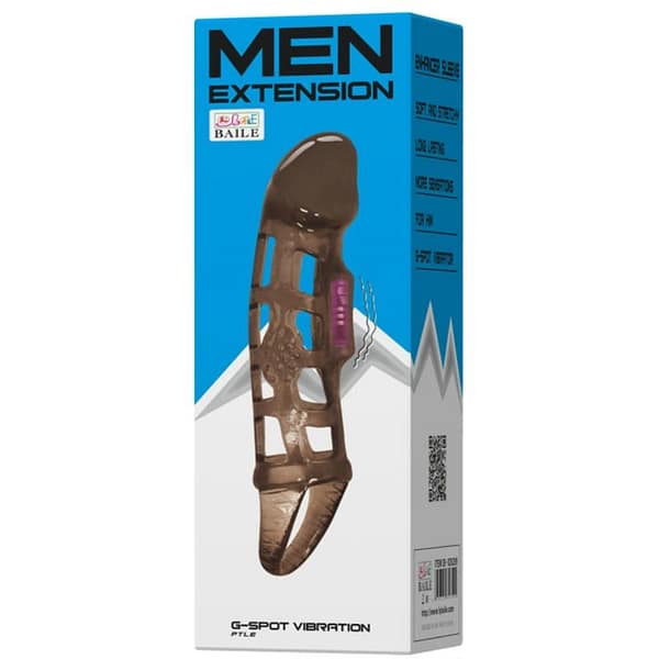 img_50035_dca32aa00d79508e6762e295d4665f23_1.jpg BAILE - PENIS EXTENSION SLEEVE WITH VIBRATION AND STRAP 13.5 CM