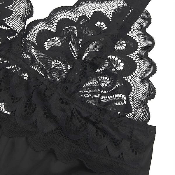 SUBBLIME - BABYDOLL WITH FLORAL PRINT CHEST BLACK S/M