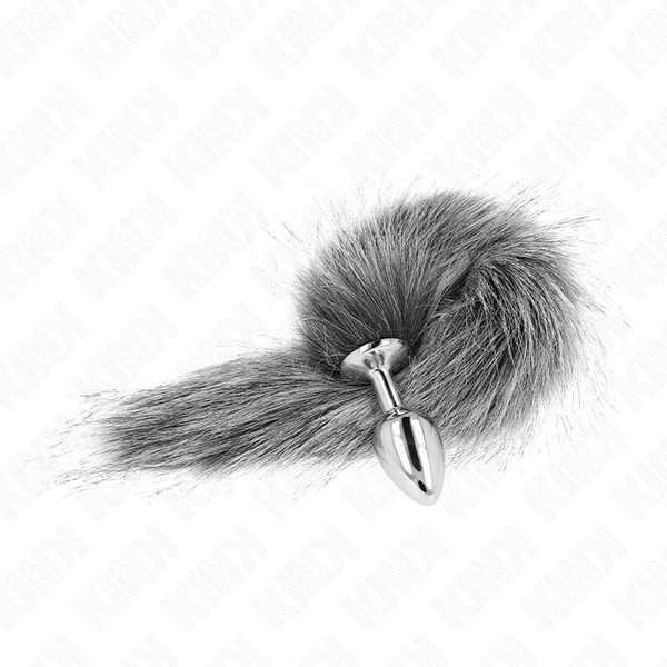 KINK - ANAL PLUG SIZE S 7 X 3 CM WITH SYNTHETIC TAIL 40 CM GREY