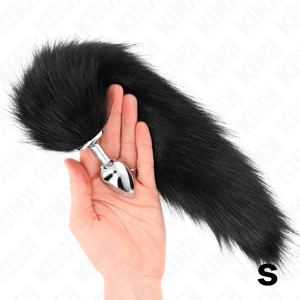 img_190196_8d16faa74403975edf6c9c53a75b4f36_1.png KINK - ANAL PLUG SIZE S 7 X 3 CM WITH SYNTHETIC TAIL 40 CM BLACK