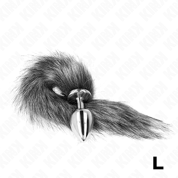 KINK - ANAL PLUG SIZE L 10 X 4 CM WITH SYNTHETIC TAIL 40 CM GREY