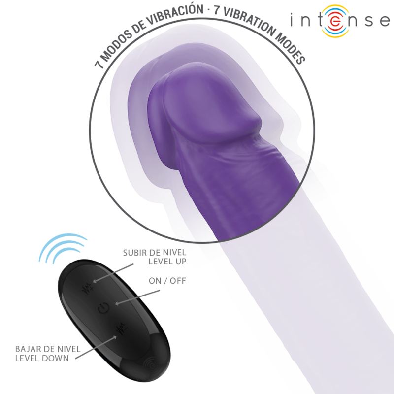 INTENSE - GUNTER DILDO DOUBLE VIBRATOR 40 CM PURPLE REMOTE CONTROL - Afbeelding 2