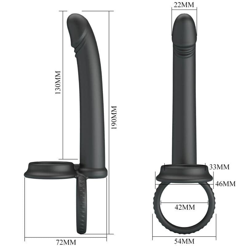 PRETTY LOVE - DILLION DOUBLE PENETRATION DOUBLE COCK RING BLACK - Afbeelding 7