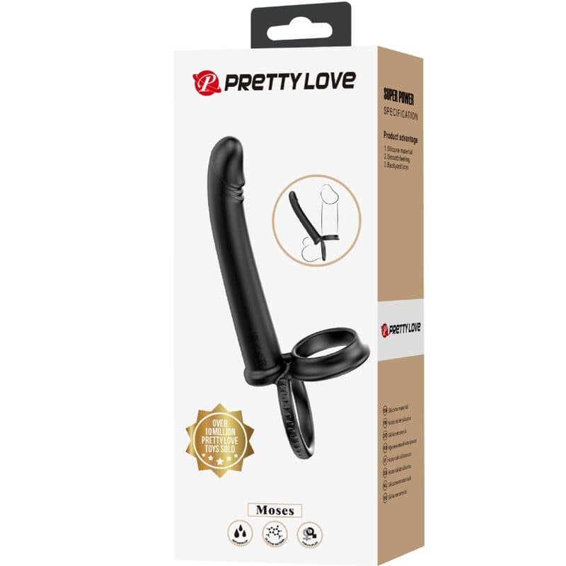 PRETTY LOVE - DILLION DOUBLE PENETRATION DOUBLE COCK RING BLACK - Afbeelding 8