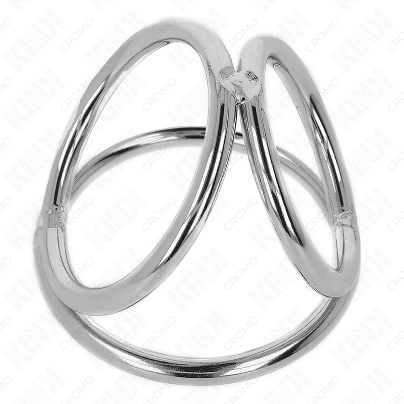 KINK - TRIPLE CHROME METAL PENIS RING 3.2 CM TO 4.5 CM - Afbeelding 5